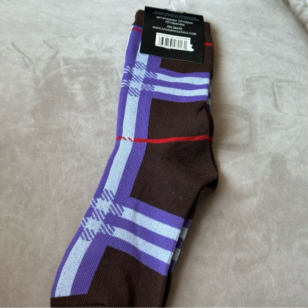 Women’s Crew Socks EROS Brown Purple Red Brand New